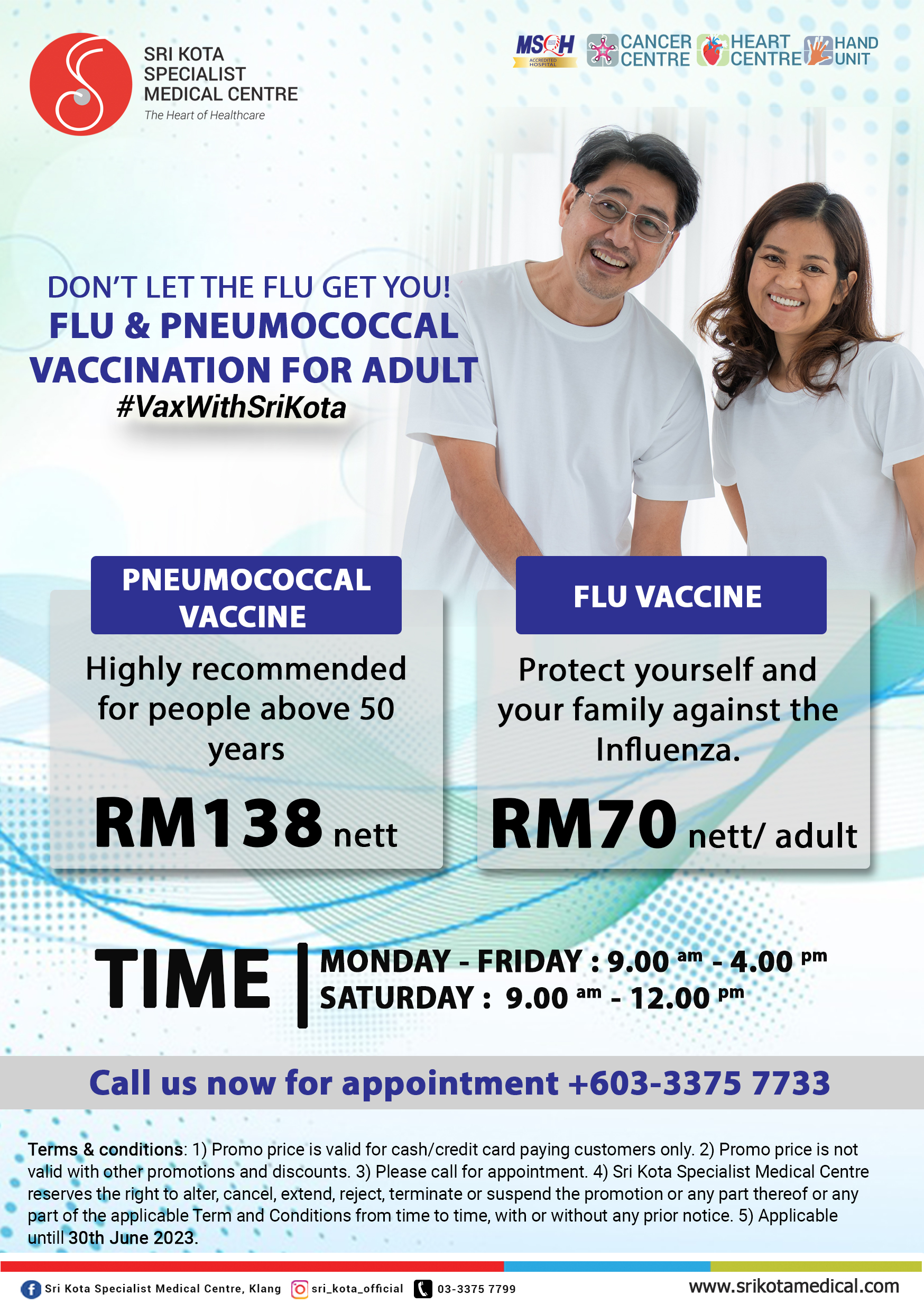 Pneumococcal and Flu Vaccine for Adult