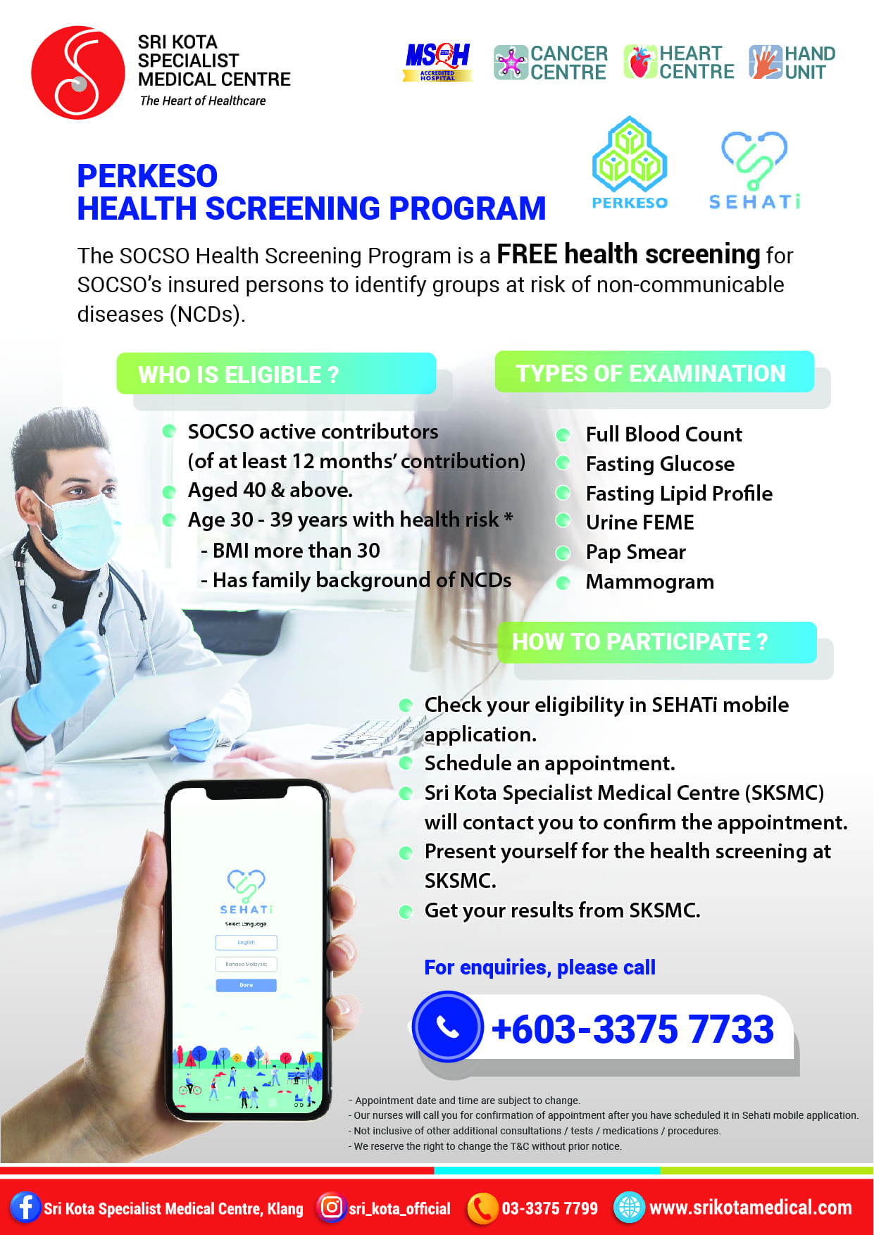 Perkeso Free Health Screening Program