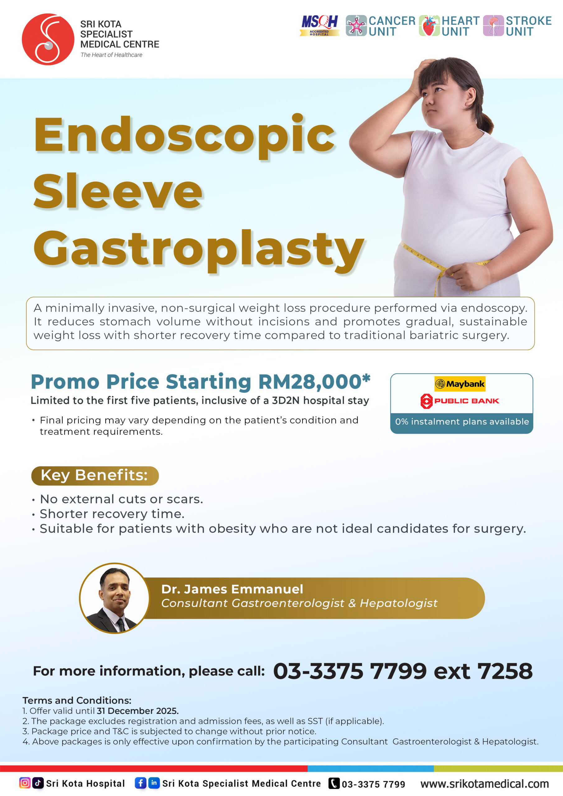 ESG-package for weight loss, slimming